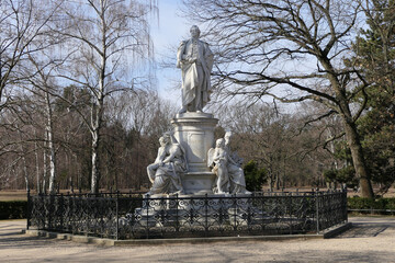 The Goethe Monument In Tiergarten Park In Berlin, Germany