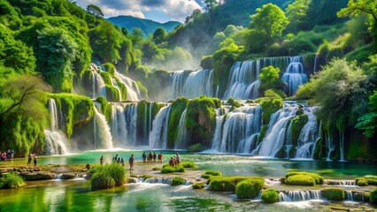 Obraz premium Waterfall in the forest