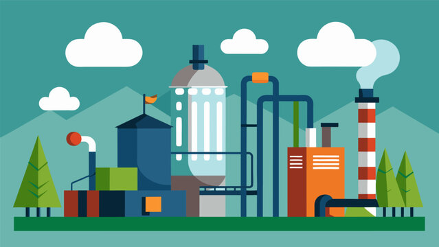 A waste heat recovery system in a cement plant utilizes heat recovery steam generators to capture the energy from hot kiln exhaust and produce steam. Vector illustration