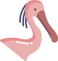 spoonbill Illustration on a white background.