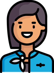 stewardess Illustration on a white background.