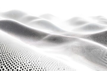 Abstract white landscape with dotted pattern for futuristic backgrounds and presentations