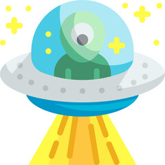 ufo Illustration on a white background.