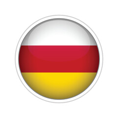 South Ossetia Flag Glossy Half Sphere Vector