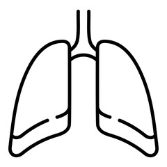 Lungs icon, representing respiratory health and the human lungs. Symbolizes breathing, pulmonary function, and health, ideal for healthcare, medical education, and respiratory-related content