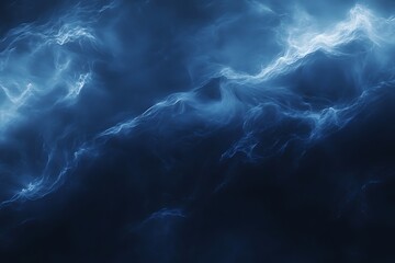 Abstract blue nebula background with swirling clouds effect for creative design concepts