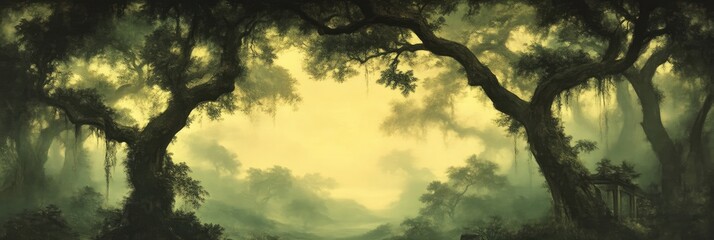 Fototapeta premium Misty Swamp Landscape