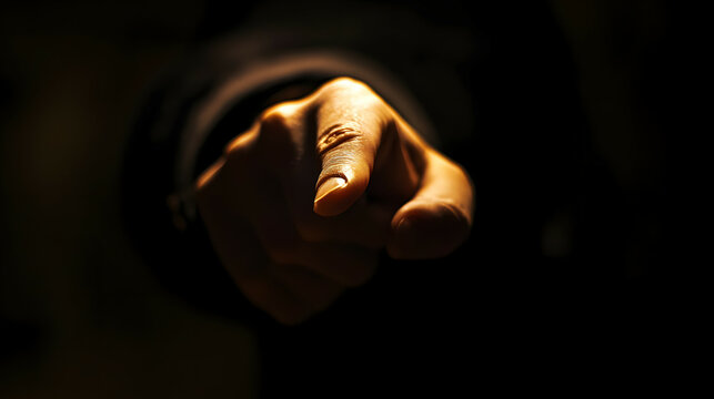 A derogatory gesture made by pointing with the index finger to attack someone