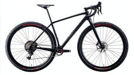 Sleek black gravel bike, perfect for any adventure.