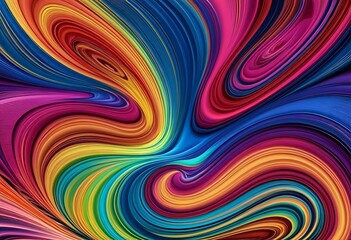Fototapeta premium Digital art of a colorful abstract design with a swirl pattern, symbolizing creativity and modern art, suitable for artistic and innovative projects.