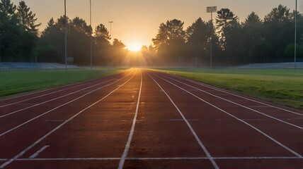 running track in the morning