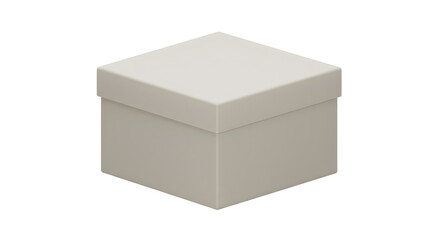 Isolated Square Gift Box with Lid for Presents and Storage
