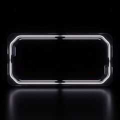 Futuristic Neon Light Frame with Mirror Effect - Perfect for Hi-Tech or Sci-Fi Design Inspiration.