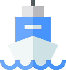 boat Illustration on a white background.