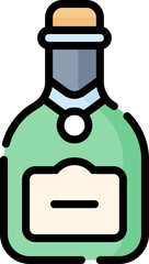 champagne Illustration on a white background.