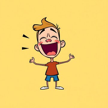 recommend clip art: Happy boy laughing widely