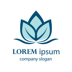 Elegant and beautiful blooming flower logo illustration