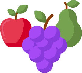 fruits Illustration on a white background.