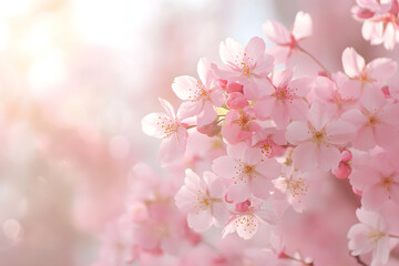 "Gentle Dance of Pastel Pink Cherry Blossoms" - A Dreamy Display of Nature's Ephemeral Beauty