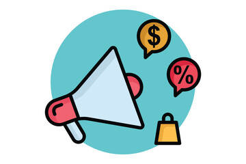 Promotion icon. colored outline icon style. icon related to digital marketing. business elements vector illustration