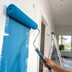 painter painting a wall