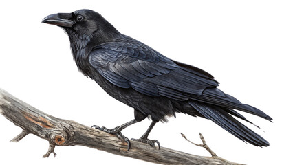 crow on white background