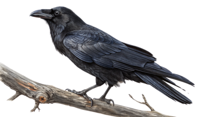 crow on white background