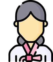 south korean Illustration on a white background