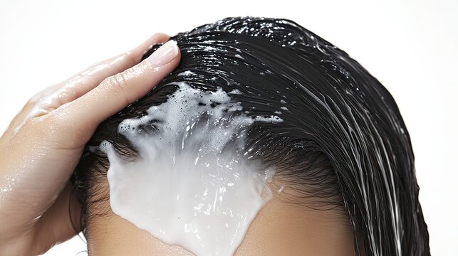 Hair care routine home tutorial bright lighting close-up hair shampooing techniques