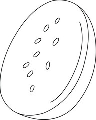 watermelon line art vector illustration black color thin line