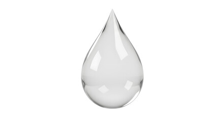 Fototapeta premium Clear Water Drop on White Background Demonstrating Purity and Cleanliness