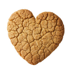 heart shaped cookie isolated on white background.