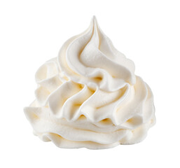whipped cream isolated on white background