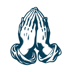 vector illustration of a praying hand