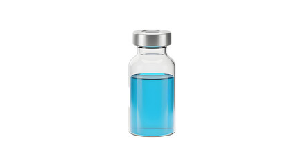 Glass Vial Filled with Blue Liquid for Medical or Scientific Use
