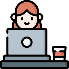 digital nomad Illustration on a white background