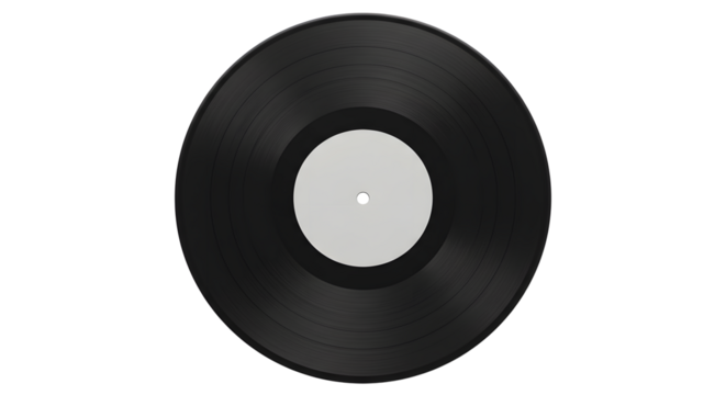 Vinyl Record with Blank Label Mockup for Music or Audio Promotion
