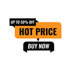 Hot price buy now, Colorful origami sale banner.