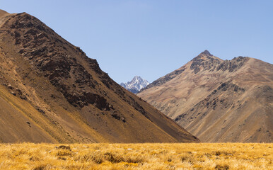Breathtaking Andes mountain landscape under clear sky