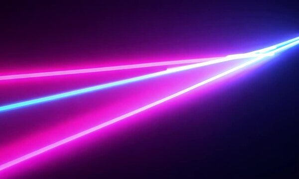 Rays neon light in the dark