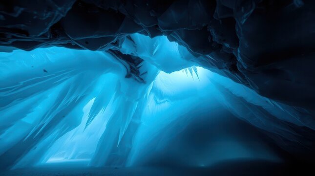  Majestic Ice Cave with Translucent Blue Walls and Frozen Stalactites &ndash; Stunning 8K Photorealistic  ice cave, blue ice, frozen wonder, natural light, icy stalactites, arctic beauty, photorealisScene,
