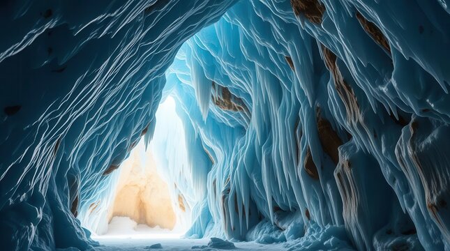  Majestic Ice Cave with Translucent Blue Walls and Frozen Stalactites &ndash; Stunning 8K Photorealistic  ice cave, blue ice, frozen wonder, natural light, icy stalactites, arctic beauty, photorealisScene,

