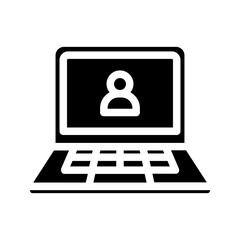 Laptop solid black icon