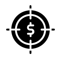 Money target solid black icon