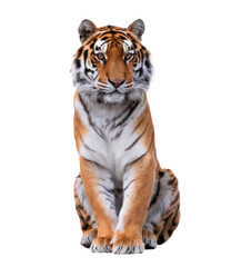Obraz premium sitting tiger isolated on white background