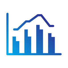 Bar chart flat gradient icon