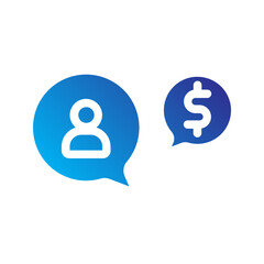Job conversation flat gradient icon