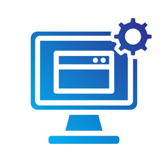 Program settings flat gradient icon