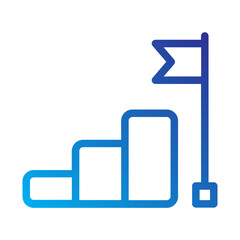 Ladder of success line gradient icon