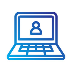Laptop line gradient icon